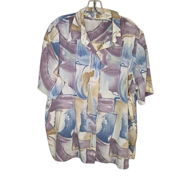 Alfred Dunner Watercolor Button-Down Shirt Size 18W 0289 - Picture 1 of 9
